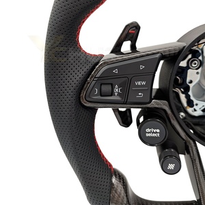 Volante Deportivo de Cuero y Fibra de Carbono con 4 Botones de Encendido y LED para <span class=keywords><strong>Audi</strong></span> R8 A3 A4 A5 A6 C7 B8.5 B9 RS3 RS5 RS6 RS7 C8 S4 S5 Q5 - Product Image 4