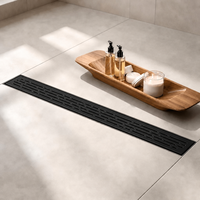 Drain de douche linéaire noir mat OEM ODM, sortie verticale moderne, en acier inoxydable 304, pour salle de bain et hôtel, long drain de sol – Vente chaude