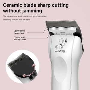 पेशेवर ताररहित पालतू बाल ट्रिमर कम शोर रिचार्जेबल कुत्ते बिल्ली चूने क्लिपर ओम उच्च शक्ति पालतू शेवर - Product Image 5