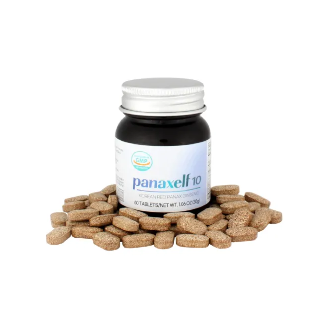 Panaxelf 10 pil Herbal Korea, penguat kekebalan tubuh organik Anti lelah Ginseng merah Panax kecambah