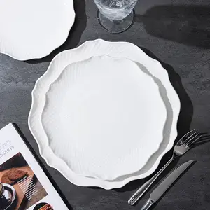 Porcelaine Nordique Banquet Appetizers Flat Dinner Dishes Serving Catering Ceramic Plates Vajillas Ceramics