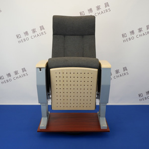Chaise d'auditorium Manwa Expo HB665-2 grise avec accoudoirs pour hôpital et école - Product Image 1