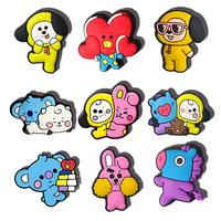 Accessoires K-pop pour idoles : Breloques de chaussures DIY en PVC, écologiques, 7 designs animaux de dessin animé, pour chaussures perforées, pour filles