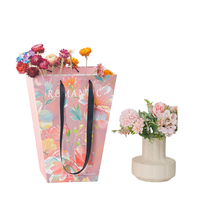Nouveauté 2026 : Sac d'emballage trapézoïdal personnalisé (couleur, taille, logo) pour fleurs, boîtes à fleurs pour fleuristes, sac fourre-tout pour emballage de fleurs