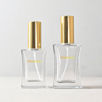Flacon vaporisateur vide rectangulaire de 50ml 100ml en forme de taille mince flacon de parfum vide transparent pour emballage de parfums vente en gros