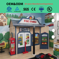 Casita de Juego de Simulación para Niños, Diseño de Estación de Bomberos y Princesa, Equipo de Juego Suave para Interiores, Fiestas, Cafeterías y Centros Comerciales