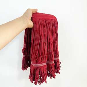 Tête de balai en coton polyester rouge, remplacement pour le <span class=keywords><strong>nettoyage</strong></span> commercial des sols, fil épais pour usage intensif, compatible avec les cadres de balai standard - Product Image 6