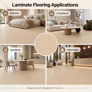 Plancher stratifié HDF de luxe 10 mm AC4 à grain de <span class=keywords><strong>bois</strong></span> 3D en relief pour usage résidentiel et commercial léger - Product Image 5