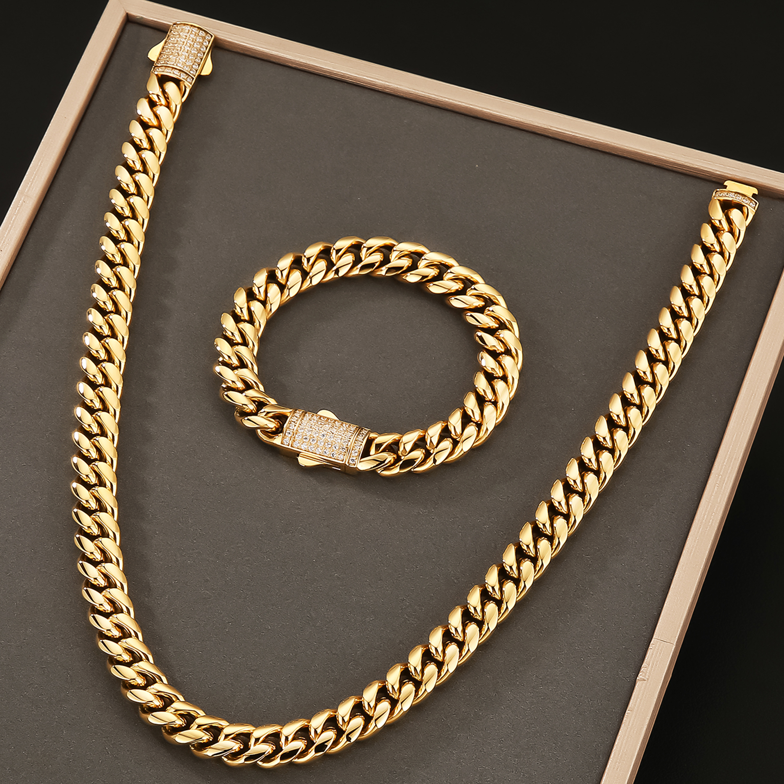 Solid 18K Gold Plated Cuban Necklace - Hip Hop Jewelry