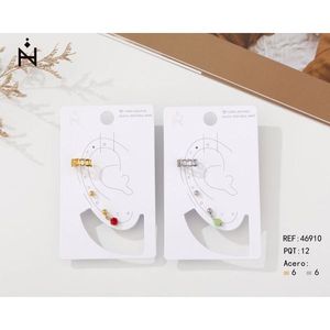 Orecchini a Clip con Diamanti 6mm in Acciaio Inossidabile, Gioielli Raffinati - Product Image 1