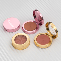 Bronzer duo poudre compacte emballages en plastique vides pour fard à joues 3gm palette d'emballage fard à joues avec miroir