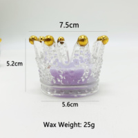 Décoration d'intérieur au design unique Pot en verre en forme de couronne en cristal mignon de mini taille Bougies parfumées naturelles Coffret cadeau