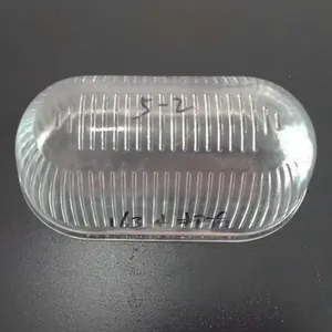 Buzlu çizgili iç exploision geçirmez Oval cam su geçirmez açık banyo lamba kapağı ışık gölge