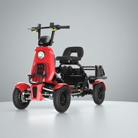 Scooter électrique H&O à 4 roues avec siège réglable, porte-bagages arrière, freins à disque hydrauliques, batterie au lithium 150 kg 25 km/h