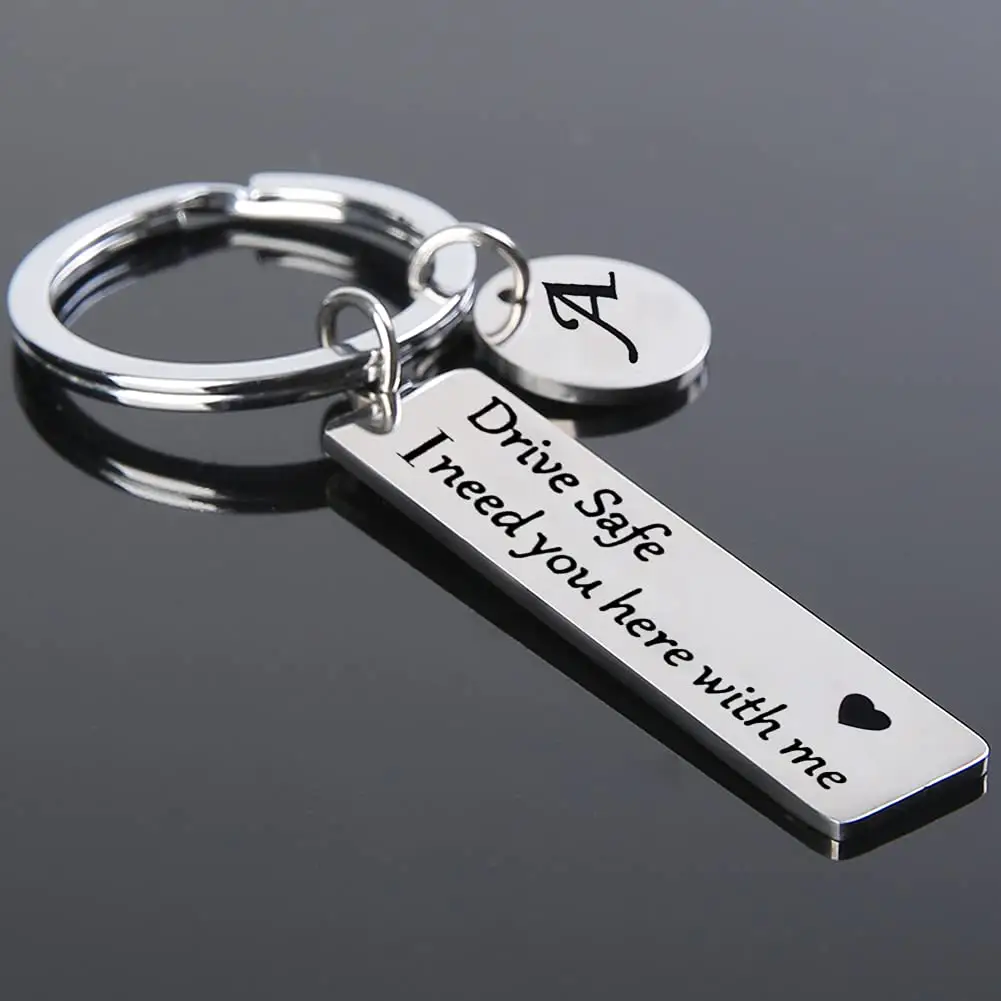Benutzer definierte Geschenk Segen Schlüssel anhänger Buchstaben drucken Grab Schlüssel anhänger Edelstahl Metall 3 D Auto Schlüssel anhänger