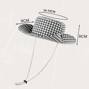 Chapeau Bob Personnalisé Imprimé Intégral Anti-UV Designer, Casquette <span class=keywords><strong>de</strong></span> <span class=keywords><strong>Pêcheur</strong></span> en Coton à Carreaux avec Cordon <span class=keywords><strong>de</strong></span> Serrage - Product Image 5