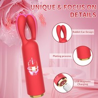 Mini vibrateur en silicone mignon en forme de lapin pour femme, masturbateur avec vibrateur puissant, jouet sexuel pour femmes