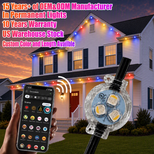 Éclairage de Noël extérieur permanent IP68 12V 24V 36V pour décorations de fêtes, guirlandes lumineuses LED à points pixel pour toits de bâtiments de 200, 300 et 500 pieds - Product Image 1