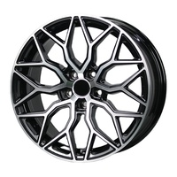Nouvelles jantes en alliage d'aluminium noir machine finition argent, design maillé, 16-19 pouces, 4x100 5x114.3 PCD, 4 pièces MOQ M1053