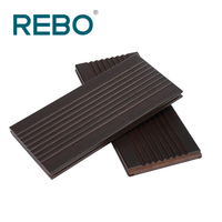 Plancher en bambou thermo-reconstitué REBO Eco Forest Dark Style Moderne, pose par clic, antidérapant, pour terrasse extérieure, imperméable