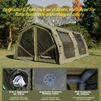 Tente gonflable Coody 17.2 Familia Pro Air - Vert armée, tissu en coton imperméable, tente de camping de luxe grande et pliable, directement de l'usine