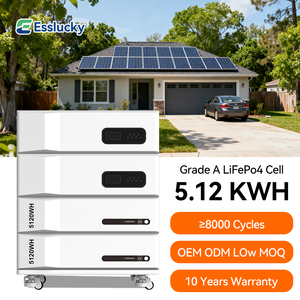 Batterie de stockage d'énergie murale 51,2 V 5 kWh 10 kWh IP65 empilable avec communication CAN tout-en-un - Product Image 2