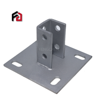 Supports de montage de projecteur à quatre trous en métal galvanisé à fentes, revêtus de zinc Fengchen, avec base de poteau, anti-sismiques, connexion HDG