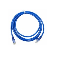 Câbles de raccordement Ethernet plats Cat5 RJ45 8P8C UTP 24AWG en cuivre, bleus, de 1 à 50 m, nickelés, mâle-mâle