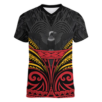Alibaba-China Wholesale Women's V-Neck T-Shirt PNG American Football Emblem Polynesian Pattern Dropshipping Clothes for Ladies