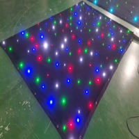 Rideau lumineux LED matriciel personnalisé, effet ciel étoilé, bleu, blanc chaud, RGB, double couche, velours, contrôle DMX, pour mariages, fêtes, DJ, événements