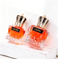 Flacon vaporisateur de parfum en verre personnalisable avec étiquette en papier couleur, 50 ml, 100 ml, avec couvercle couronne et boîte cadeau