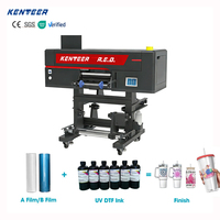 Automatischer 30cm A3 UV DTF Drucker mit 3 Druckköpfen, Kristalletikettenmaschine, UV-Aufkleberdruckmaschine mit 3D-Effekt für Flaschen, Handyhüllen, Geschenke