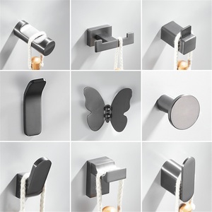Modern Metal Single <b>Clothes</b> Hook for Bathroom <b>Wall</b> Hanging Entrance Door Coat Hook Toilet Towel Hook - Product Image 2