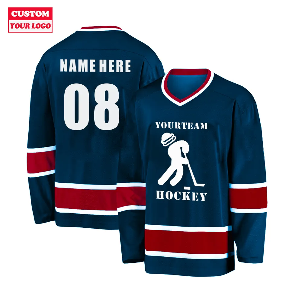 Thăng hoa Reversible thêu vá quốc tế 5XL quá khổ đội Ice thống nhất 6XL t Áo sơ mi Hockey Jersey biểu tượng tùy chỉnh