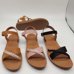 レースアップサマーサンダルレディースフラットサンダルスリップオンヒョウ柄sandalias mujer verano