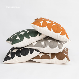 Housse de coussin en cuir PU à motifs géométriques de style simple, 45x45, pour canapé et lit, tissée, personnalisable, vente en gros - Product Image 3