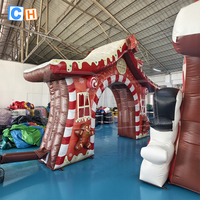 Arche gonflable personnalisée en forme d'homme en pain d'épices pour la décoration d'événements de festival de Noël