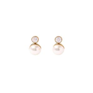 Fashion <b>Stud</b> <b>Earrings</b> 316L Stainless Steel PVD Gold Plating Pearl <b>Crystal</b> Design - Product Image 2
