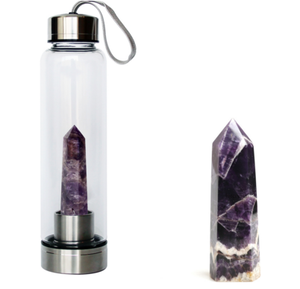 Cristal De Quartz Rose Verre <span class=keywords><strong>Elixir</strong></span> Bouteille D'eau - Product Image 3