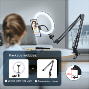 Anneau de lumière pour selfie Photographie Led Bord de lampe avec support mobile Support de trépied Ringlight pour diffusion vidéo en direct - Product Image 4