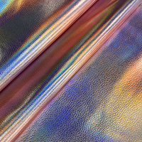 Tissu en daim brillant irisé PU en cuir Laser Lichi holographique pour sac à main canapé meubles artisanat matériaux avec caractéristique élastique
