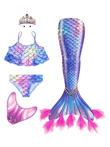 <span class=keywords><strong>Maillot</strong></span> de bain sirène pour filles, costume de princesse sirène, design brillant et scintillant, tenue de fête à la plage, cadeau d'anniversaire - Product Image 4