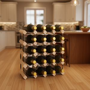 Estante para Vino de Madera de Pino Maciza para 20 Botellas, Solución de Almacenamiento Moderna y Duradera - Product Image 2