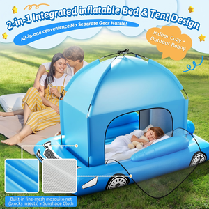 Cama de Viaje Inflable para Niños Pequeños con Tienda de Campaña, Cuna Plegable y Portátil para Niños Pequeños - Colchón de Aire Inflable para Niños con Parachoques de Seguridad - Product Image 3