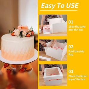 Hot bán trắng vuông Giấy Bánh hộp với cửa sổ cho lấy đi bánh bao bì - Product Image 5