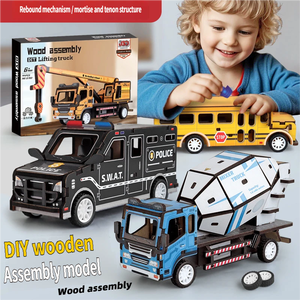 Rompecabezas 3D de madera, kit de construcción de modelos de vehículos especiales surtidos para adolescentes de 7 a 14 años, juguete educativo, regalo de montaje - Product Image 2