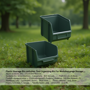 Plastic Storage Bin Container <b>Tool</b> Organizing Bin For Workshop Garage Storage - Product Image 3