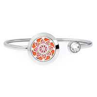 Bracelet diffuseur de parfum unisexe en acier inoxydable 316 plaqué or avec zircon, bijou d'aromathérapie pour femme