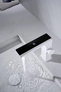 Grifo de agua de baño comercial de latón operado a mano de nuevo estilo, montaje en cubierta <span class=keywords><strong>con</strong></span> pantalla Led, temperatura, negro mate - Product Image 3