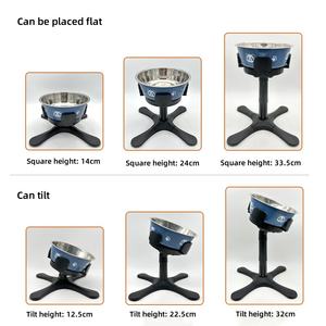 Bols pour chiens directs d'usine support de bol pour animaux de compagnie réglable surélevé bol pour chien surélevé avec 3 hauteurs et support d'alimentation à réglage incliné - Product Image 4